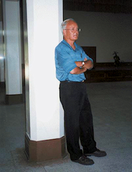 Lynn inside the Admin building in 2002